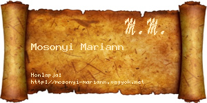Mosonyi Mariann névjegykártya
