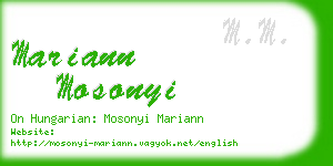 mariann mosonyi business card